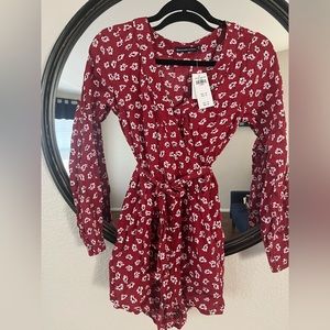 Abercrombie Red Floral Romper